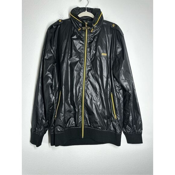 Neff Slick Bling Bling Hooded Jacket Black Gold Size L - Picture 1 of 16